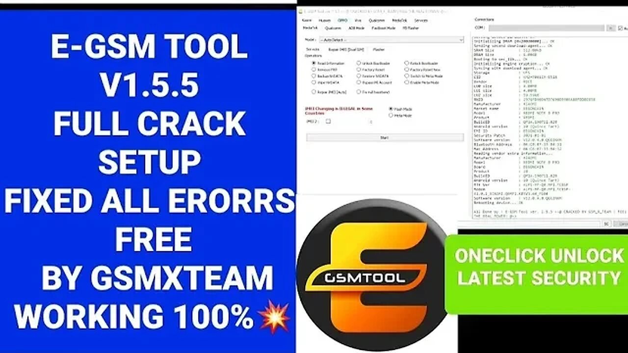 E-GSM Tool v1.5.5 Lifetime Full Free Crack by GSMXTeam