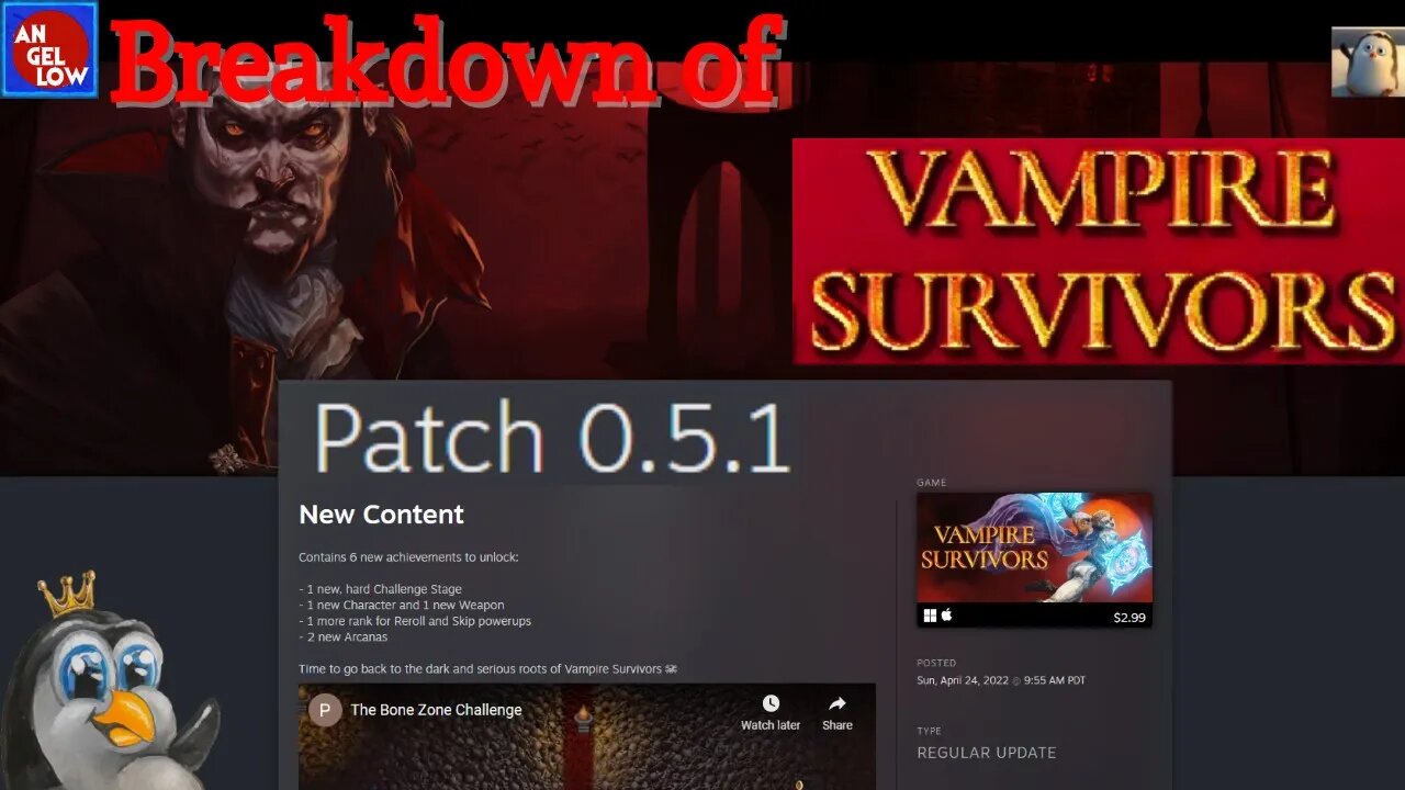 Breakdown of Vampire Survivors Patch 0.5.1