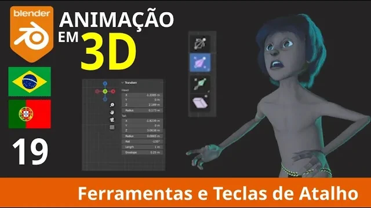 Animação 3D em @BlenderOfficial - 19 - Ferramentas e Teclas de Atalho