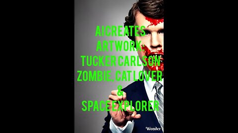 AI Creates Artwork: Tucker Carlson Zombie Cat Lover and Space Explorer