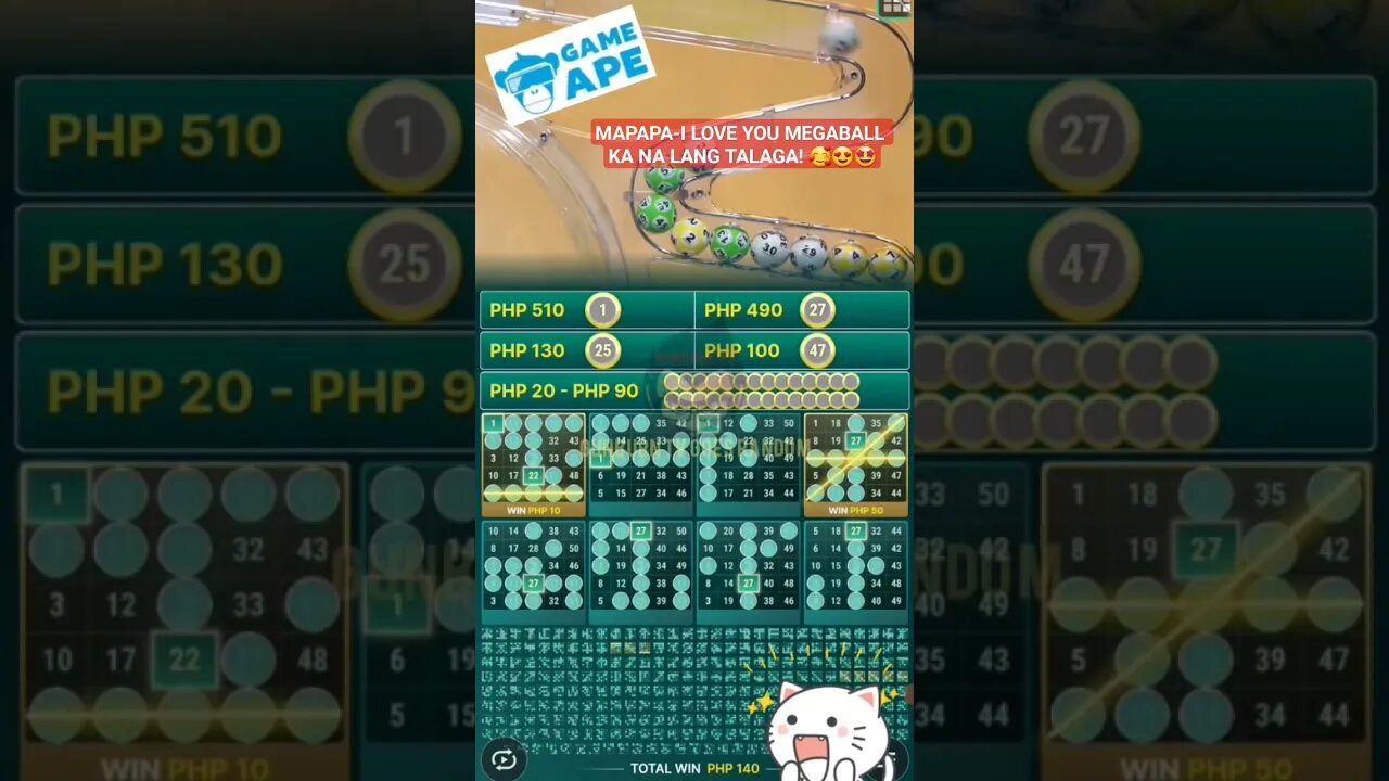 MEGA BALL - ANOTHER SOLID 4-LINE WIN MGA PRE!😍 INSTANT 63K! 🤩 #Megaball #MegaballShorts #OnlineBingo