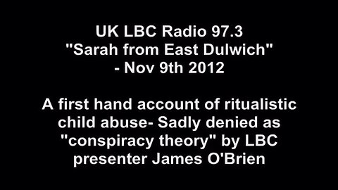 Sarah from East Dulwich, London ~ Masonic Ritual Abuse Survivor SPEAKS OUT💔