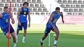 England train following their 6-2 victory over Iran yesterday