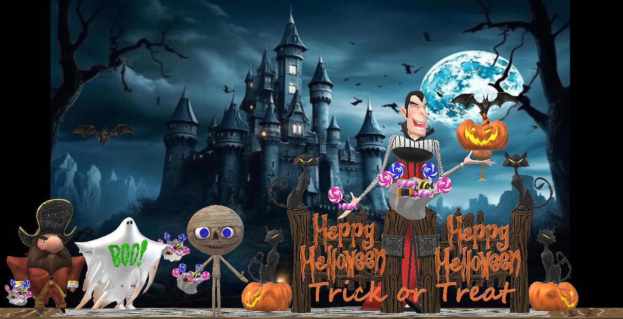 Monster Mash - Bobby Pickett - Happy Halloween - Halloween Party Video - Trick or Treat