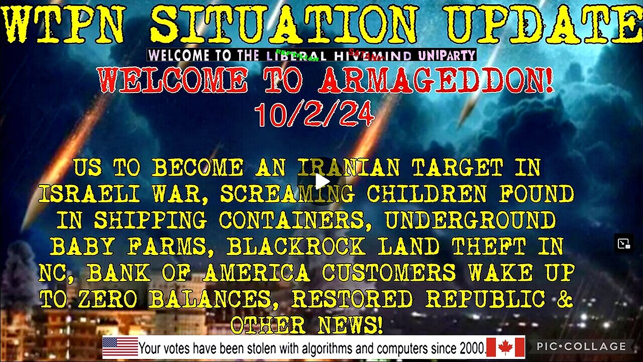 WTPN SIT/UP 10/2/24 “WAR W/IRAN, BOA, SHIPPING CONTAINERS W/KIDS, BLACKROCK”