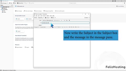 How to send email using Mozilla Thunderbird FelizHosting