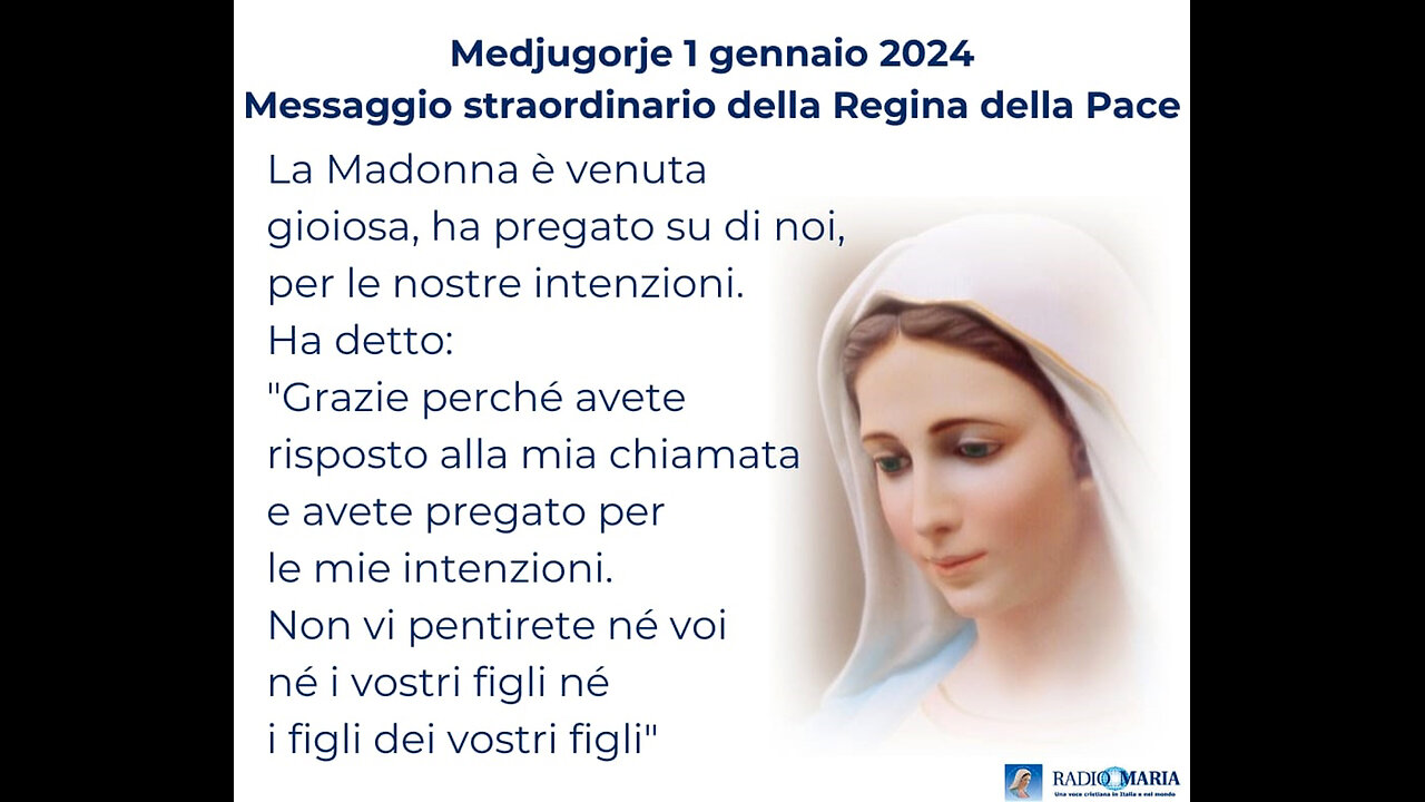 (1 GENNAIO 2024 / FESTA DI MARIA SS. MADRE DI DIO) - MEDJUGORJE: “MESSAGGIO DELLA VERGINE MARIA - #REGINA DELLA PACE - A MARIJA!!”😇💖🙏