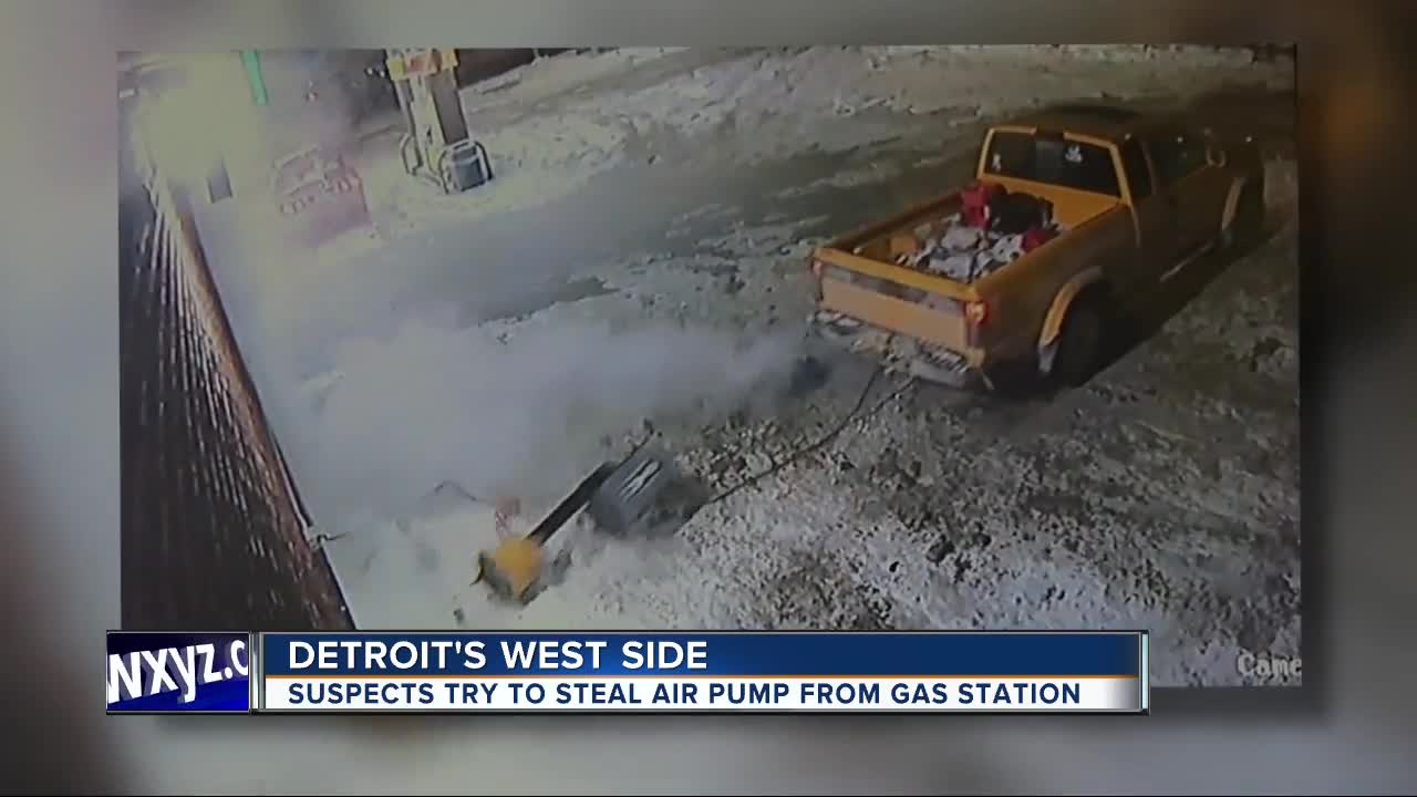 Suspects try to steal air pump from gas station
