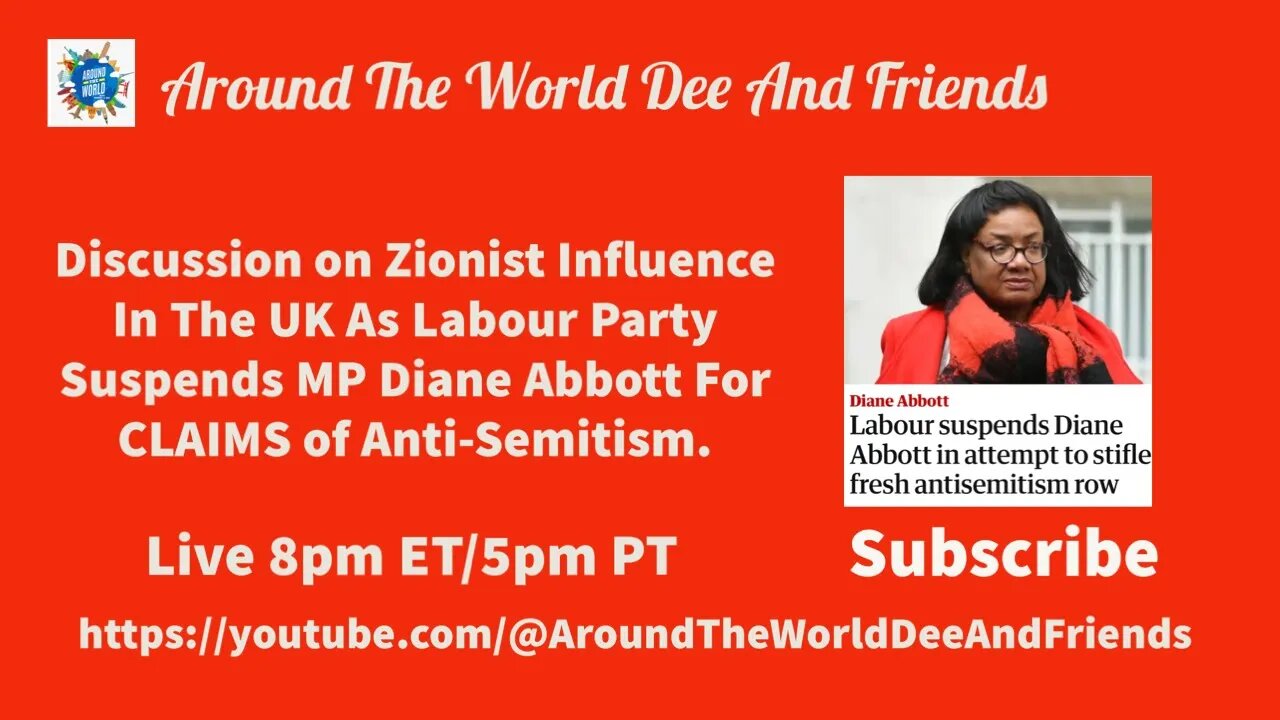 Zionist Influence In UK As MP Diane Abbott Suspended