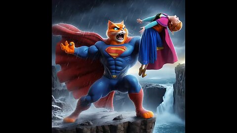 The orange cat surperman’s secret!#frozen #lovestory #elsafrozen #Elsa #cats cuts Elsa