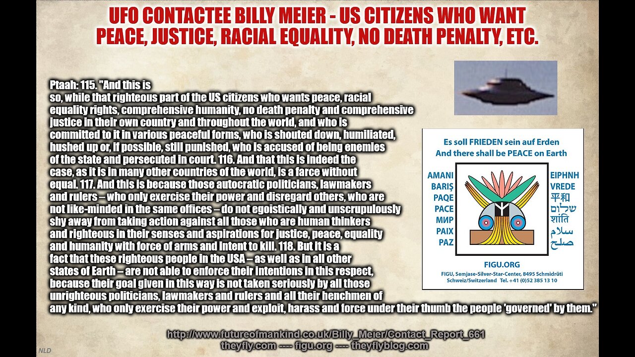 Billy Meier UFO Contact Reports - American Constitution 1st Amendment