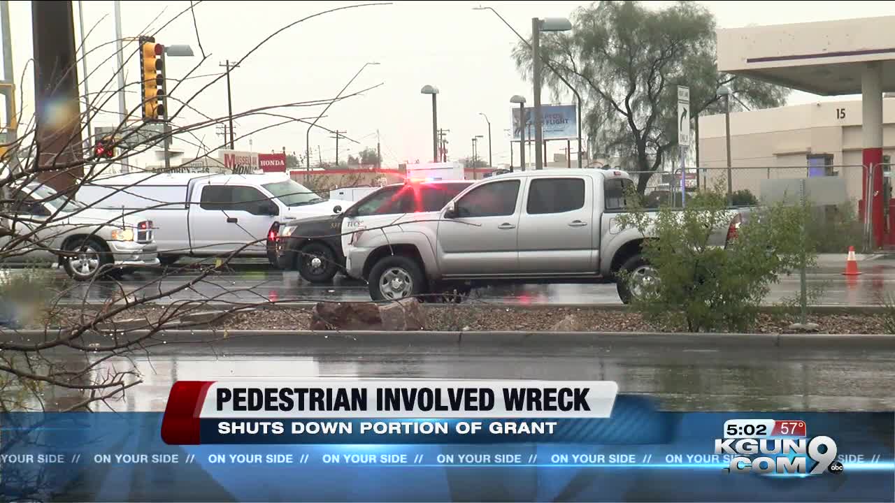 Wreck shuts down eastbound Grant between Stone and Oracle