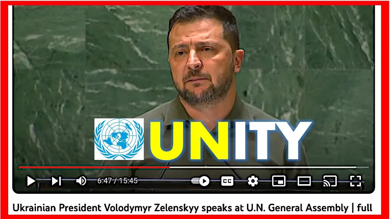 Zelensky UN SPEECH: Unity in stopping Russia