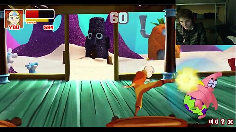 Patrick Star VS Aang The Avatar In A Nickelodeon Super Brawl 2 Battle With Live Commentary