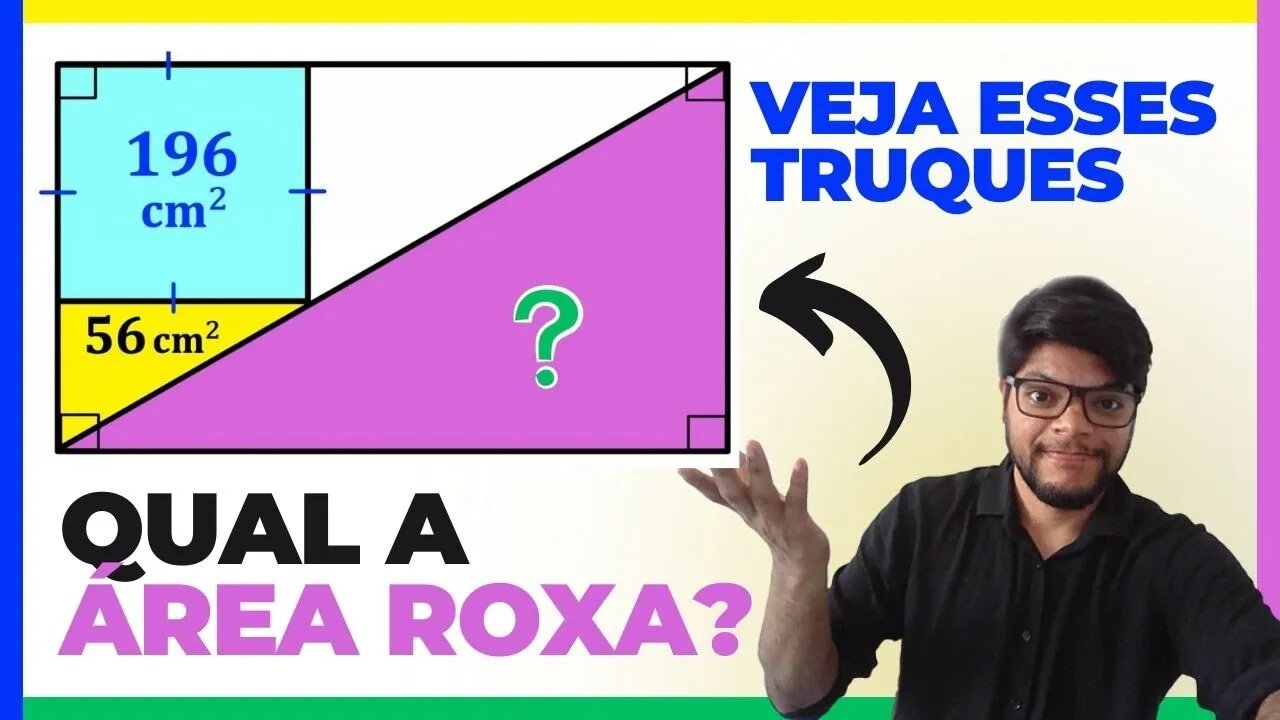 Você consegue encontrar a área do Triângulo Roxo? (Habilidades importantes de geometria explicadas)