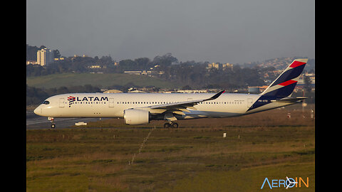 Airbus A350 PR-XTC na aproximação final antes de pousar em Manaus vindo de Guarulhos