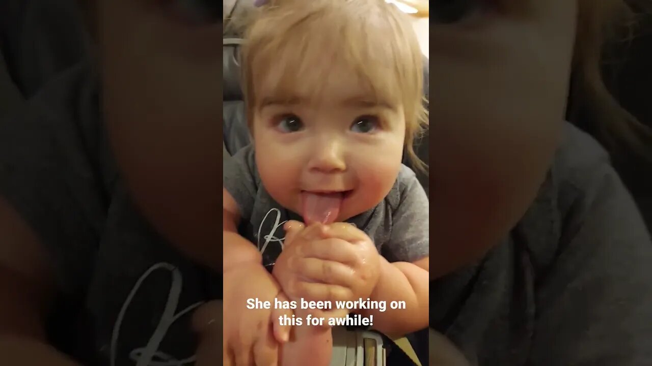 She has been working on this for awhile! Cute Baby!!