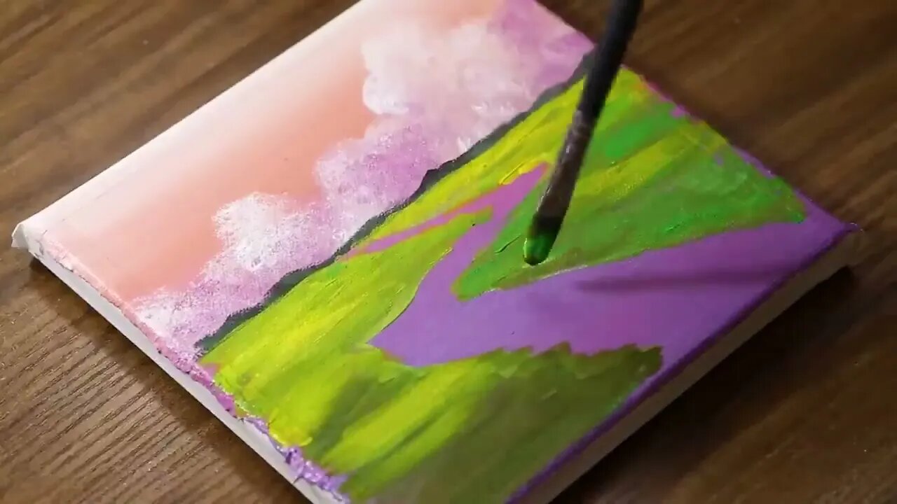 Acrylic Painting For Beginners From Small Dots on Canvas