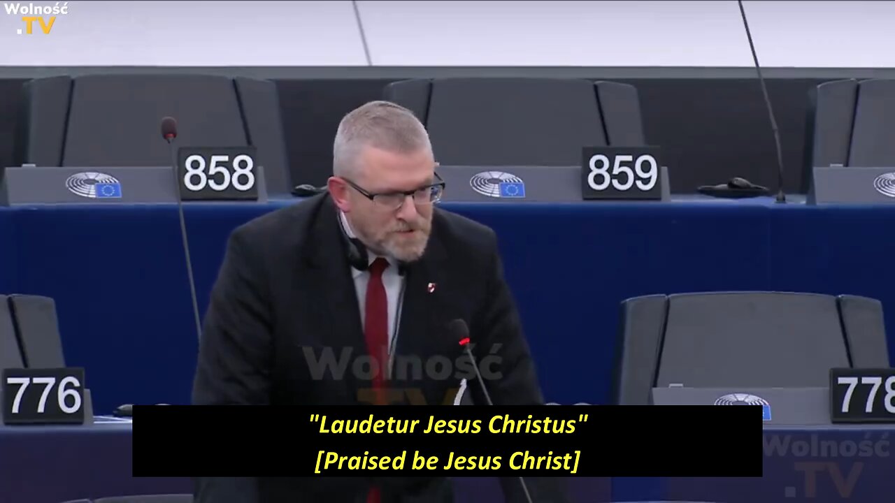 EU ´Democracy & Freedom of speech´ demonstrated by cutting out the mic of Polish MEP