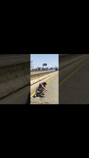 Em alta velocidade saí do carro - GTA 5 - At high speed I got out of the car