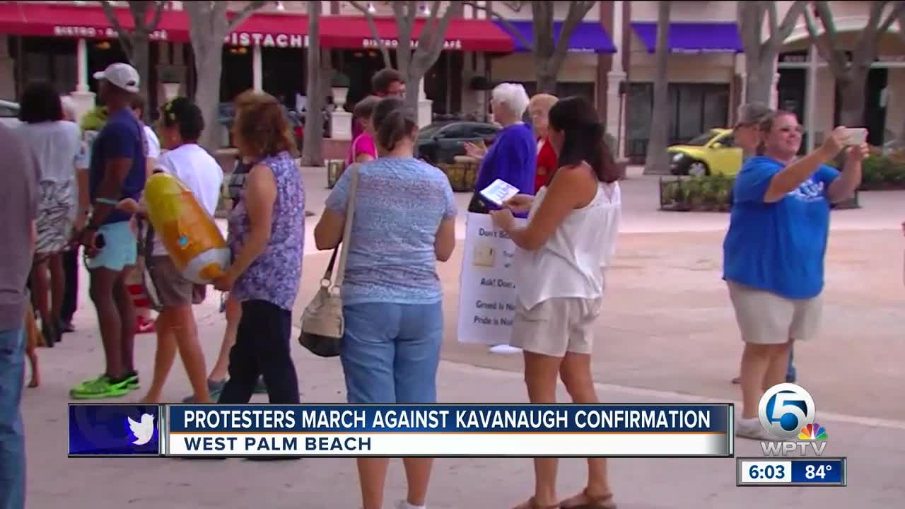 Protesters march against Kavanaugh confirmation in West Palm Beach