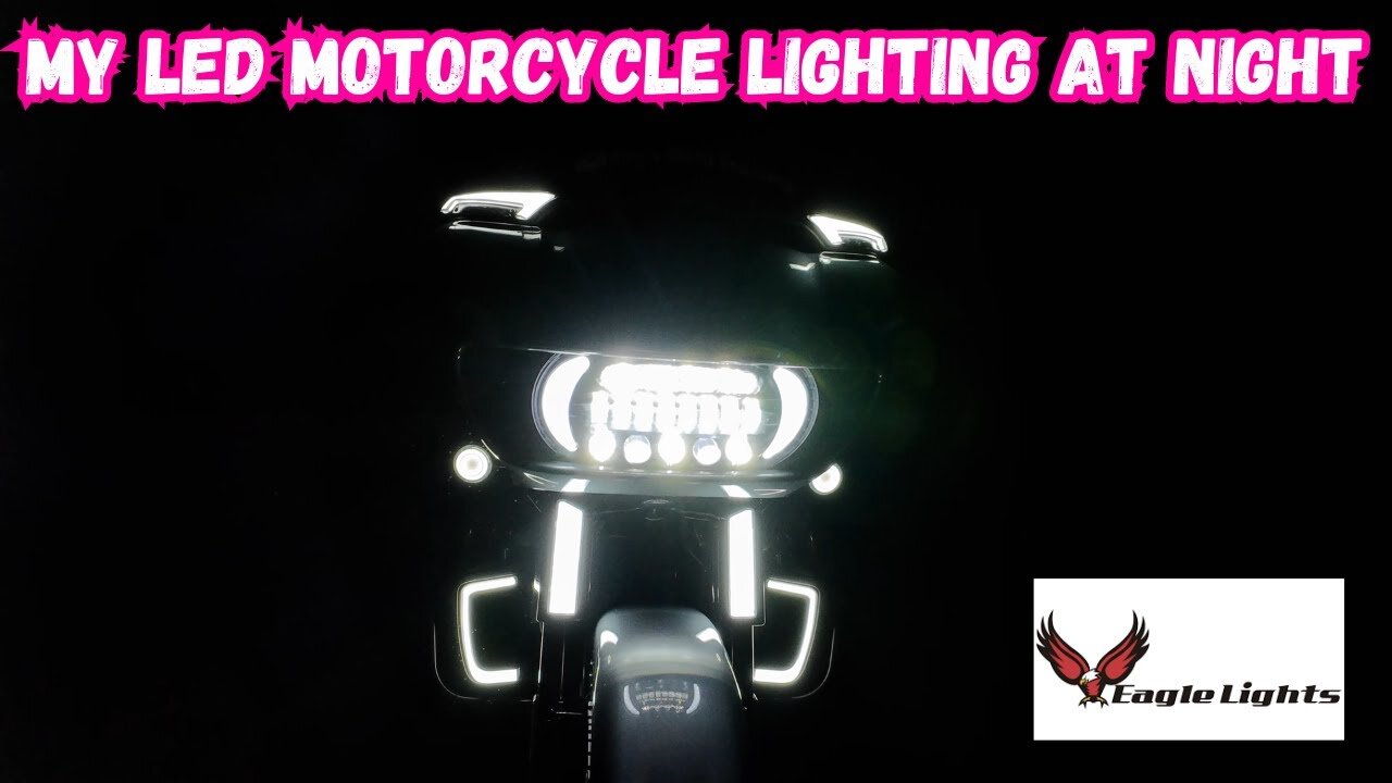 MY LED MOTORCYCLE LIGHTING AT NIGHT