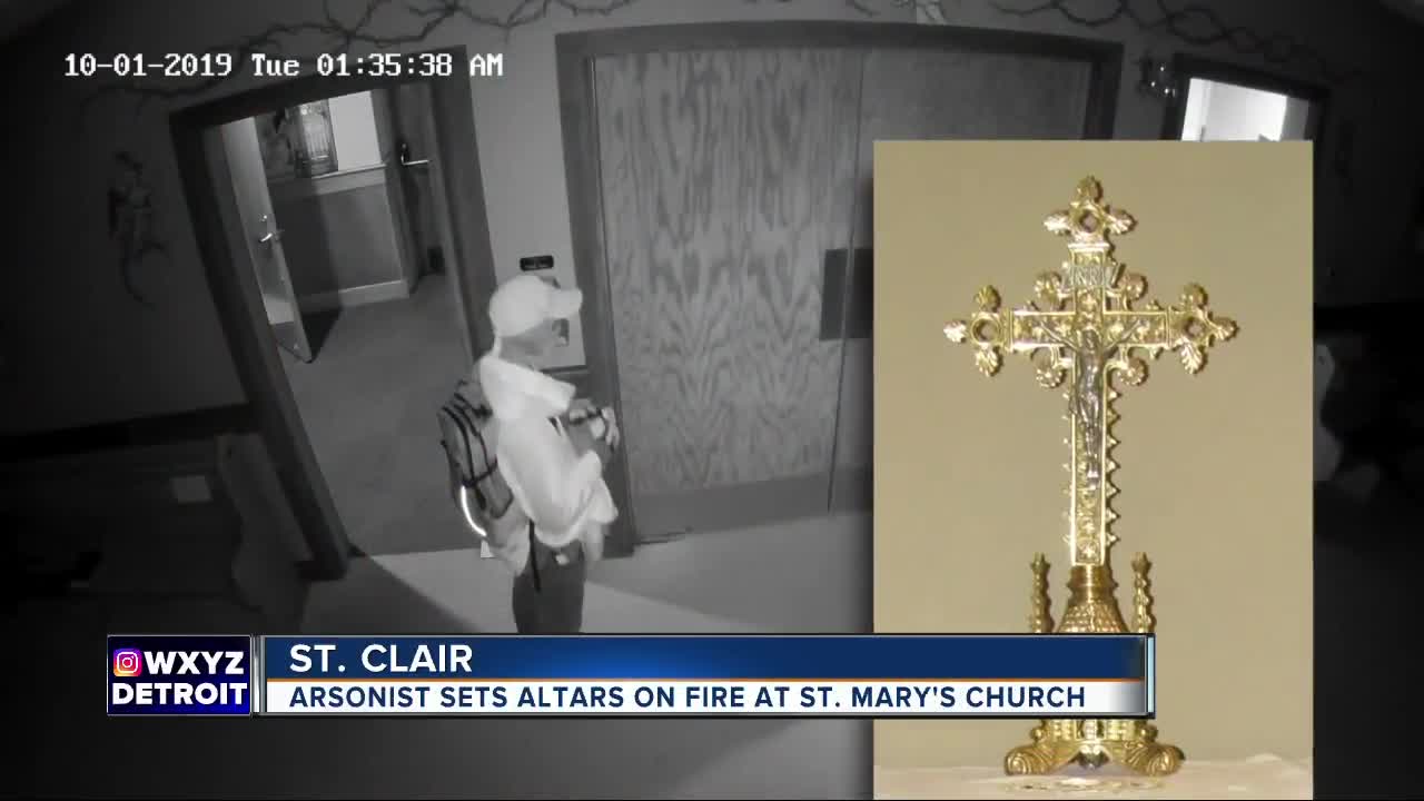 Police in St. Clair investigate what they're calling a 'strange' church arson