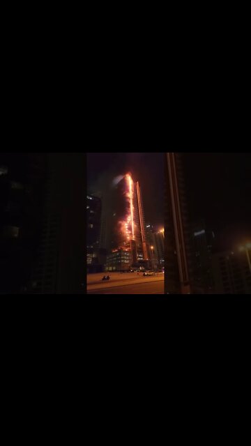 A Dubaï, le gratte ciel Emaar a pris feu près du Burj Khalifa, 7 11 22 #qatar
