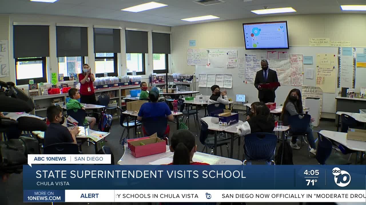 State Superintendent Tony Thurmond visits two Chula Vista Schools