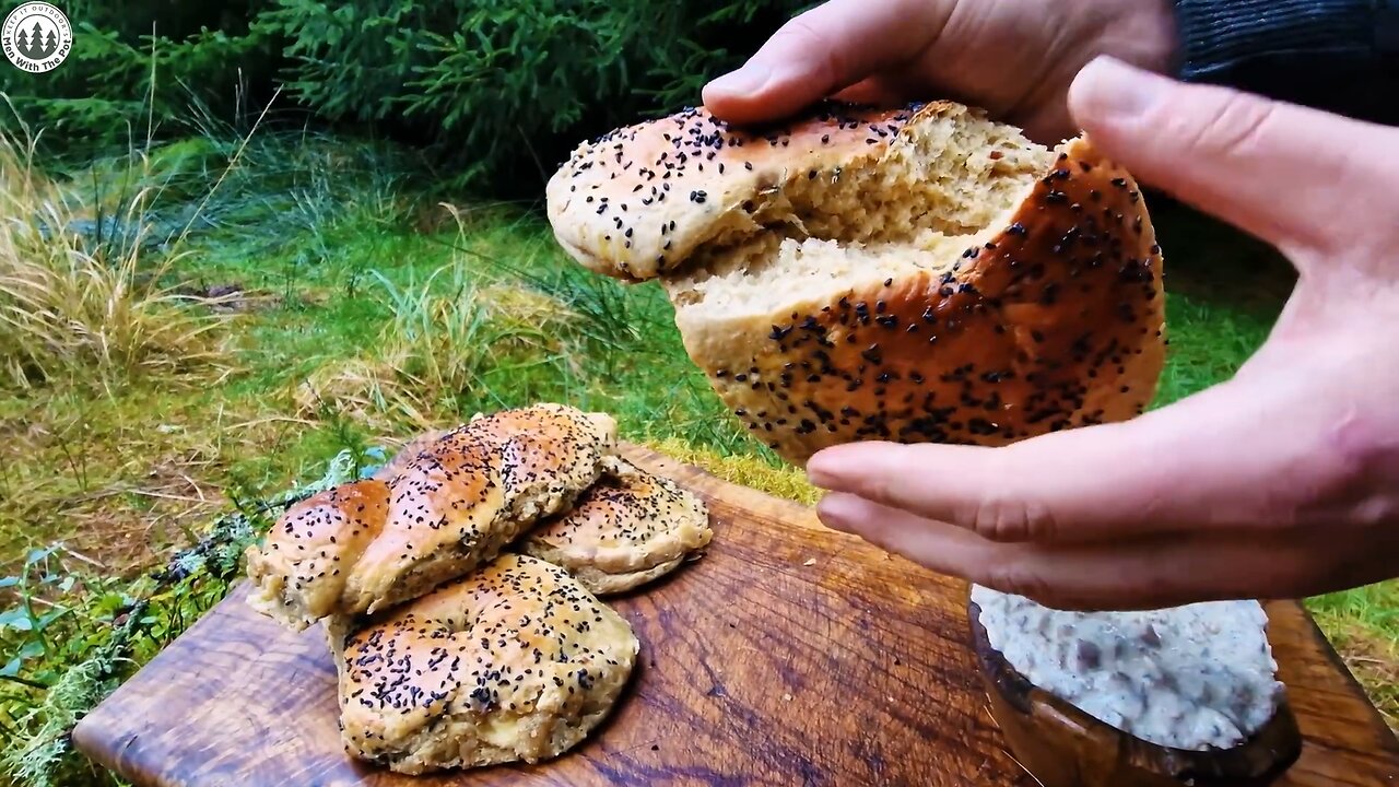 Unique BONE MARROW Bread, BAKING IN THE FOREST | ( ASMR COOKING, RELAXING SOUNDS, 4K, )