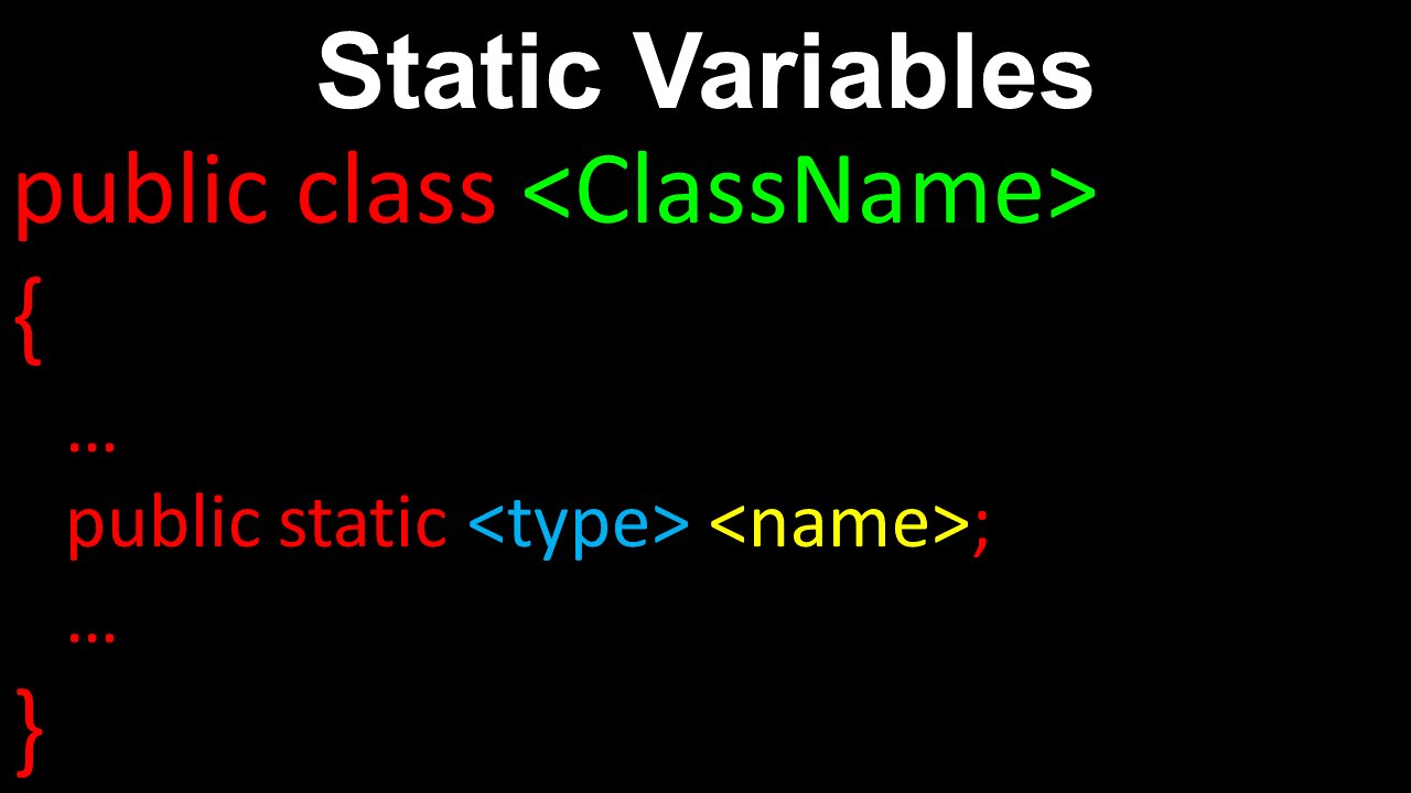 Static Variables, Java Class - AP Computer Science A