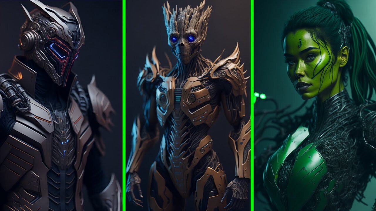 Guardians Of The Galaxy Heroes with Robotic Armours