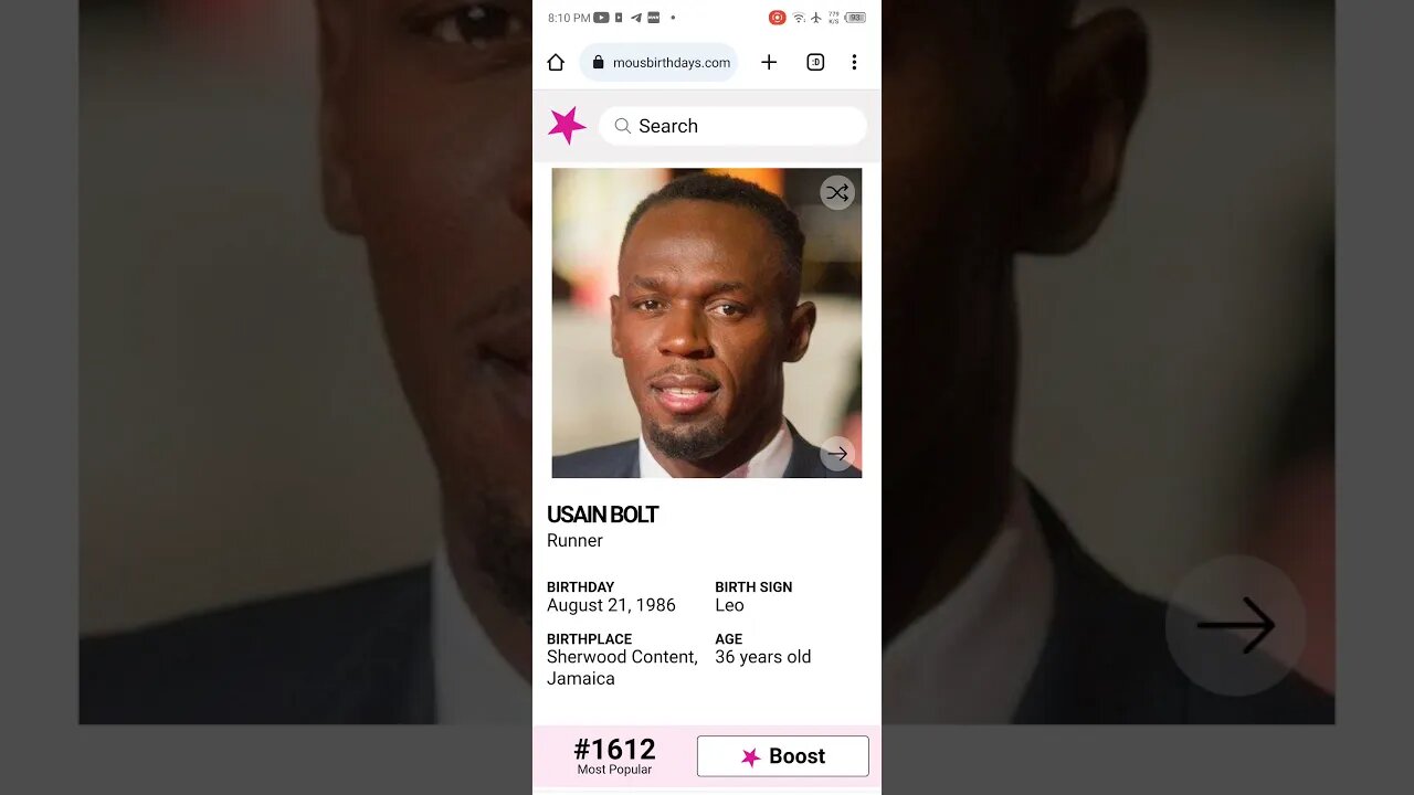 HAPPY 36 BIRTHDAY USAIN BOLT Runner