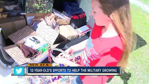 Fundraiser for 12-year-old's Pinellas nonprofit to send care packages to the military overseas