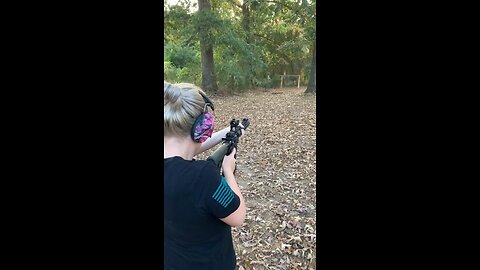 Wifey shooting the at the first time. (Cmmg .22 conversion kit)