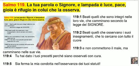 Salmo 119. La tua parola o Signore,e lampada e luce, pace, gioia è rifugio (in colui che la osserva).