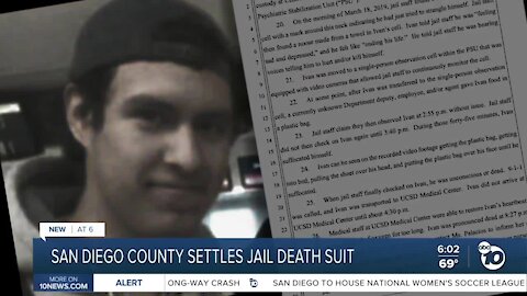 San Diego County settles jail death suit