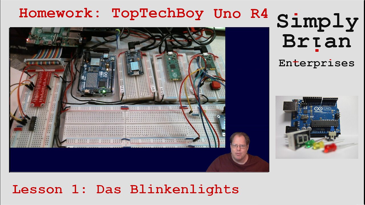 Homework Solution: TopTechBoy Arduino R4, Lesson #1: Welcome and blink and LED