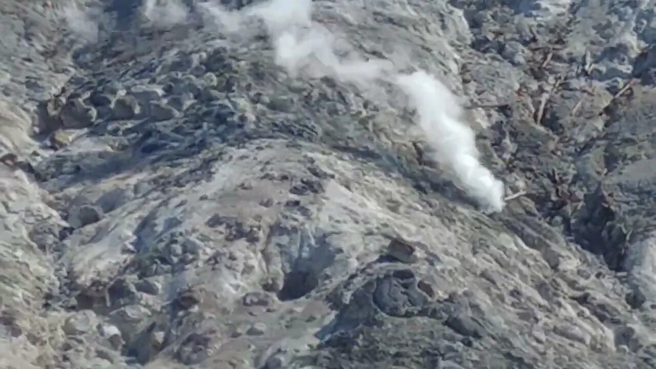 Roaring Mountain fumaroles in Yellowstone