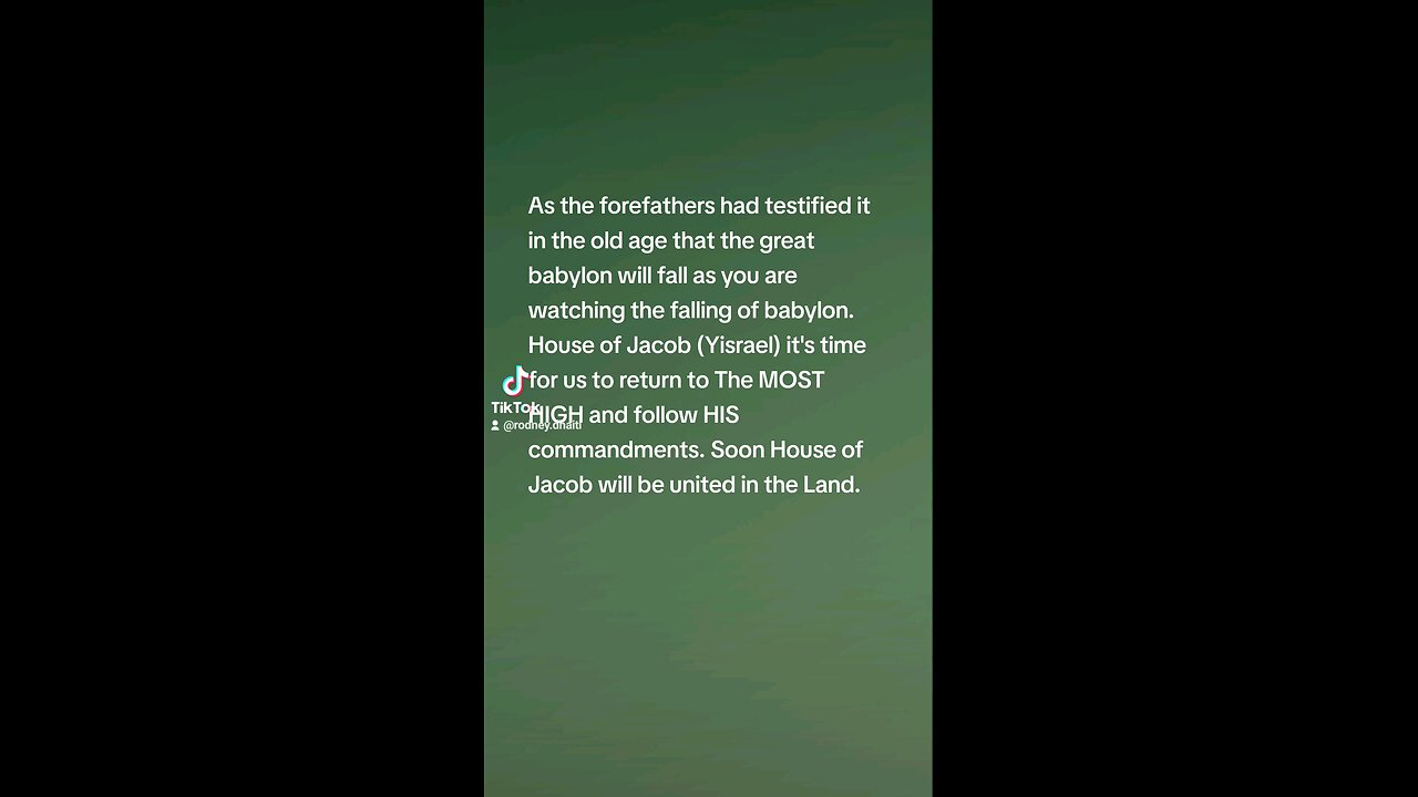Yisrael let's return to The MOST HIGH.