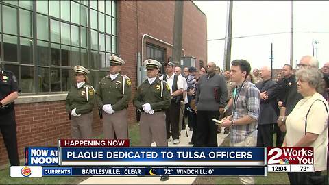 Plaque dedicated to Tulsa officers