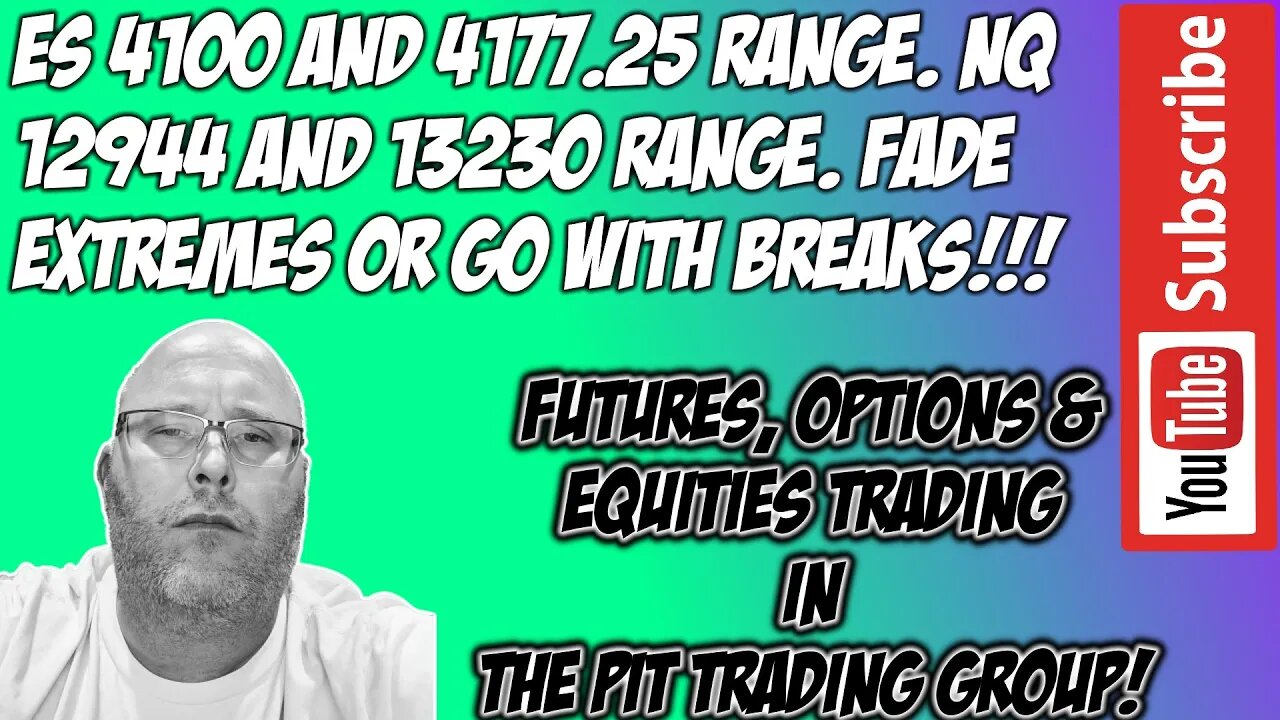 ES E-mini S&P500 & NQ NASDAQ 100 - RTH Futures Live Stream - The Pit Futures Trading