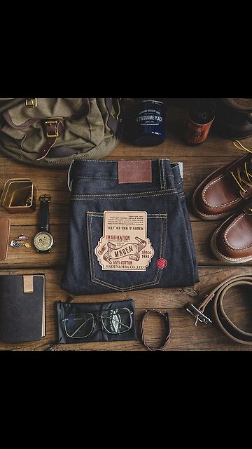 Sale!! Maden High-end Dark Jeans Size 28 to 36 Retro 14.5oz