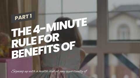 The 4-Minute Rule for Benefits of exercise