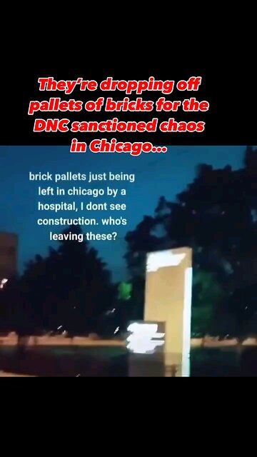 Pallets Of Bricks are showing up on corners in Chicago like they did in the 2020 Riots