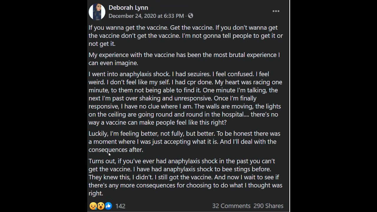 Vaccine Deaths and Side Effects (social media posts from real people)