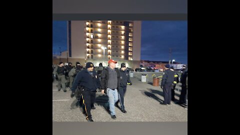 Man Attacks Deflates Antifa Trump Baby Blimp Balloon at Wildwood #MAGA Rally