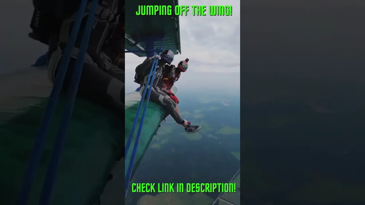 Jumping Off The Airplane Wing! #Shorts #YoutubeShort #ExtremeSports #Freefall #Parachute