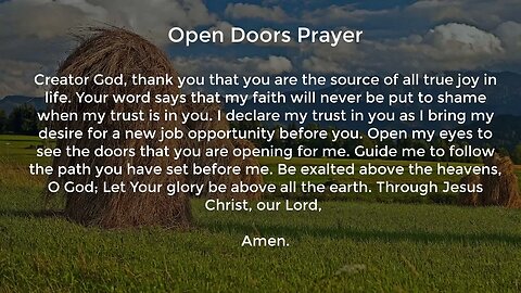 Open Doors Prayer (Prayer for a New Job Opportunity)