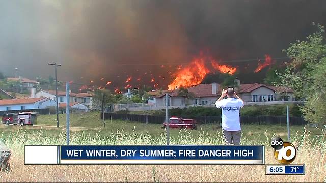 Wet winter, dry summer = high fire danger